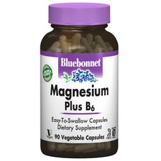Bluebonnet 鎂&維他命B6植物膠囊, 90顆, 1罐