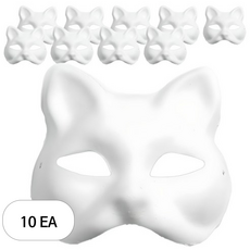 민화샵 종이 가면 만들기, 10개, 고양이(UDOPP0017)