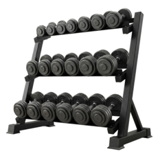 SAIVEINA 홈 운동 기구 아령 덤벨 수납정리 3단 거치대 튼튼한 헬스장용 웨이트 랙 대형 케틀벨 정리대 내하중력 500KG, 1개