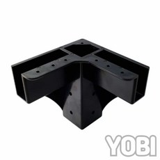 요비월드 DIY 플라스틱 브라켓 테이블다리고정브라켓 파이프조인트 식탁다리브라켓, 플라스틱파이프브라켓-백색, 1개