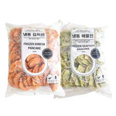 김치부침개 지키미 냉동전 김치전 부추 해물전 1+1 미니 한입전 술안주, 1세트, 1kg