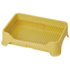 日式狗便盆 狗廁所 寵物便盆 加高圍欄防外濺 防滑耐用易清洗, 黃色, 1個