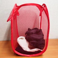 대용량 빨래바구니 접이식 망사 손잡이 바구니, 없음, 1