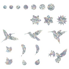 새 충돌 방지 창문 스티커 원형 새 방지 스티커, Hummingbird