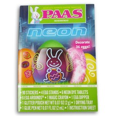 PAAS 네온 에그 장식 키트 36개, 1개, 1g