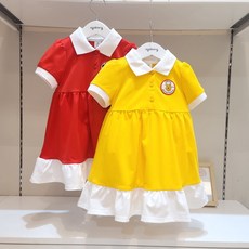 [아가방]강남점*디즈니베이비 빅힛트**옐로우도 깜찍 레드도 깜찍 디즈니 미니 푸우 카라 원피스/시원한 쿨소재 원피스