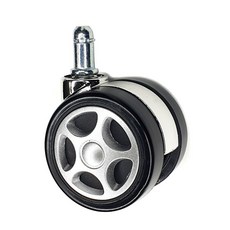 電腦椅輪子 辦公椅配件輪 60MM靜音耐用輪子, 換購PU賽車輪-1組5顆 需購買電腦椅換