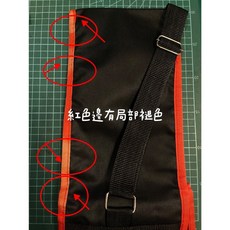 子甄彣璟 加長防水帆布武術棍袋 肩背款太極拳白蠟杆袋, 黑色滾紅邊(紅邊有局部退色), 1個