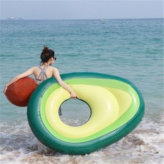 加厚水果浮排 水上休閒充氣浮床 PVC造型泳圈, 1個, 酪梨(送打氣筒+繫繩+修補片), 酪梨