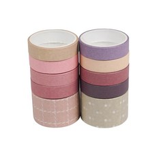 디어플레이스 컬러 패턴 데코 마스킹테이프 10종 세트 10mm x 2m 25mm x 2m, 1개, 05 어텀 브리즈
