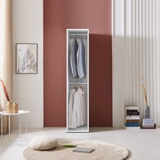 솜씨방가구 E0 루이 미니 오픈장 시스템 400 틈새옷장, 400 오픈 틈새옷장(이단봉형), 화이트