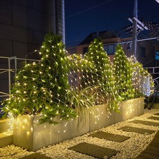 크리스마스 LED 24V 그물전구 160구 잔디 나무 캠핑 줄조명 야외 벽 트리 1분설치, 웜색, 3개