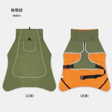 寵物風衣 狗狗風衣 狗狗衝鋒衣 防水防雨 戶外晴雨兩用 大型犬, 橄欖綠,s, 1個