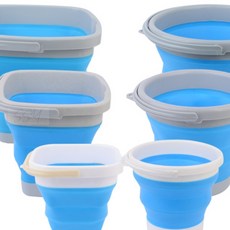 접이식 바스켓 휴대용접이식물통 사각물통 접이식세차버킷, 10L - 원형