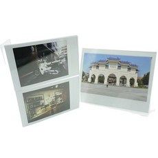 【FUJIFILM 富士 副廠】WIDE 拍立得相片相框 寬版 寬幅 壓克力相框 台南弘明 雙面展示, 1個, 透明
