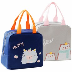 미니 보냉백 도시락 가방 간편 휴대용 보냉 파우치, 01 2종 B, 1개