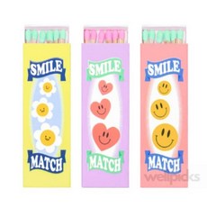 웰픽스 파티 성냥 스마일 매치, 하트, 혼합색상, 1개