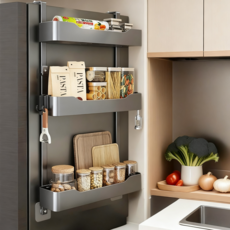 세탁기 냉장고 무타공 선반 사이드 틈새 공간 활용 다용도 수납 선반, 1개