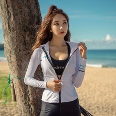 hmus 女款衝浪防曬長袖拉鍊上衣 85-41A