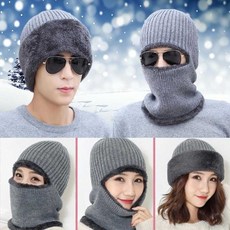 남성겨울털모자 남자 등산 방한 모자 여자 할머니 겨울 비니 넥웨어, 브라운