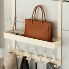 문걸이 도어행거 무타공 선반 벽걸이 12구 도어훅, 1개, 화이트