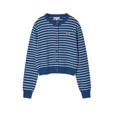 와키윌리 WACKY WILLY 우먼스 라운드넥 스트라이프 가디건 블루 172011