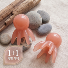 노바르 문어 두피 괄사 마사지기, 핑크, 2개