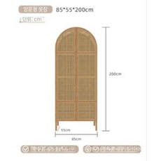라탄 옷장 수납장 장롱 침실 키큰장 매장 펜션 호텔, D. 양문형 우드색