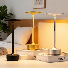 BLACK K7 수면 침실 무드등 무선 LED ML05W-C, 1200mAh  USB 충전  터치식 3색 조명, 금색