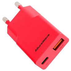 얼루어웨이브 초슬림 Gan PD3.0 PPS 30W 2포트 C타입 초고속 충전기 듀얼 포트 어댑터, 1개, 핑크