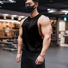 夏季新款健身運動速乾背心男彈力寬鬆寬肩圓領休閒運動馬甲