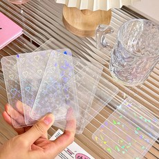 큰하트 홀로그램 포토카드 포카 탑로더 보관 홀더, 단일