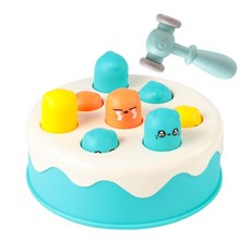 WHAC-A-MOLE 蛋糕打地鼠 兒童敲打玩具, 藍色【配2錘子】, 1個