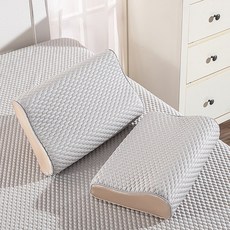 冰絲枕套 乳膠枕套 涼感透氣 記憶棉專用 夏季款 成人兒童通用 單入+雲感豆記憶枕套(純色灰)一隻+60*40cm, 雲感豆記憶枕套(純色灰)一隻