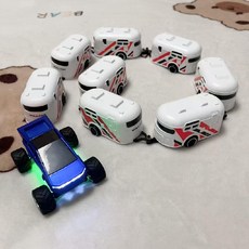 원격 제어 멀티 트레일러 RV 다중 섹션 열차 가능 3단 변속 충전 장난감 자동차, 배터리 25분, 1개, 파랑(흰색 8개)+액세서리