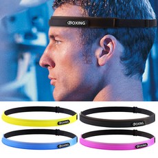 도매창고 밴드형 실리콘 땀밴드 땀흘림방지 스포츠 헤어밴드, 블랙, 1개