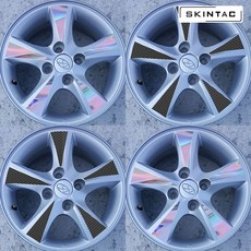 현대 엑센트 14인치 휠 스티커 홀로그램 카본블랙 / 1세트, 1개