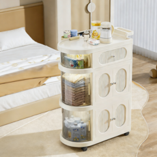 MR.LEE 엄선 접이가능 이동식 다용도수납장 양문+서랍형 틈새 수납장, 화이트