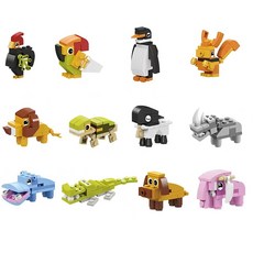 동물 조립블록 소형 블록 공룡 해양 세트 곤충 퍼즐 미니, A06, 1개