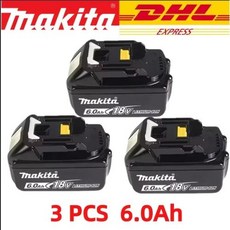 100 Makita 18V 6.0Ah 충전식 배터리 Makita BL1830 BL1830B BL1840 BL1840B BL1850 BL1850B 전동 공구 배터리, 1)3PCS 6.0Ah
