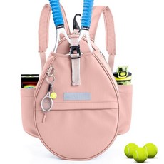 스포젯 라켓 홀더 2개가 있는 테니스 백팩 방수 PU 가죽 백 여성 및 남성용 테니스 피클볼 배드민턴용 슬링 크로스바디 스포츠 선물 452477, 핑크 452477
