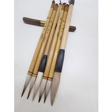 長峰羊兼毫毛筆 6支打包 藝寶軒大花卉 狼羊兼毫 宿羊毫長鋒, 1個, 參考詳情頁