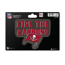 148571 Rico Industries NFL 풋볼 캐롤라이나 팬서스 빈티지 룩 4\" X 6\" 데칼, Tampa Bay Buccaneers Sketch Lo