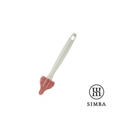 Simba 小獅王 超柔無垢白金矽膠旋轉奶瓶刷, 1個, 奶嘴刷-小櫻(紅)