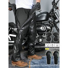 防摔保暖速脫褲 摩托車騎行褲 加棉褲 防水防風皮褲 加長護具