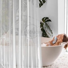 목욕용품 바쓰 투명 샤워커튼 호텔 화장실 욕실 물 튐, 1개