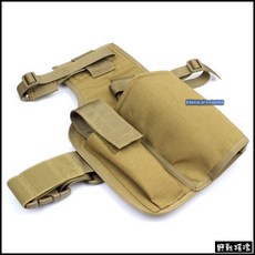 野戰搖滾-生存遊戲 ROCO MP7腿掛式槍套含彈匣袋 需搭配腰帶, 狼棕色, 1個