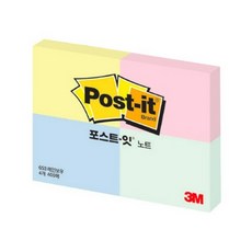 3M 포스트잇 4패드 미니 노트 653-4 (51mmx38mm), 레인보우, 1세트, 4매