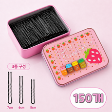 플랜모아 헤어 올림머리 잔머리 고정 U자핀 150개+케이스 세트