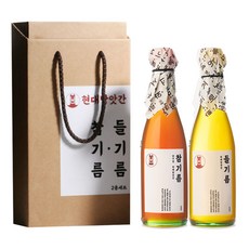 현대방앗간 저온압착 통참깨 참기름 + 저온압착 통들깨 들기름 선물세트, 1세트, 300ml